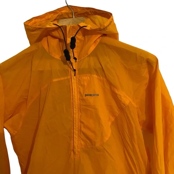 Patagonia Dragonfiy Ultralight Hiking Shell Mens S Orange Anorak Pullover 24020 - Picture 2 of 9